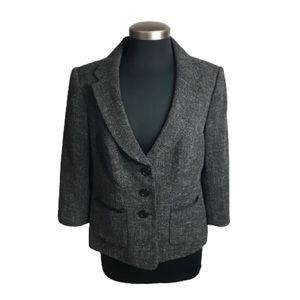 The Limited Collection Grey Crosshatch Cropped Blazer Size Large